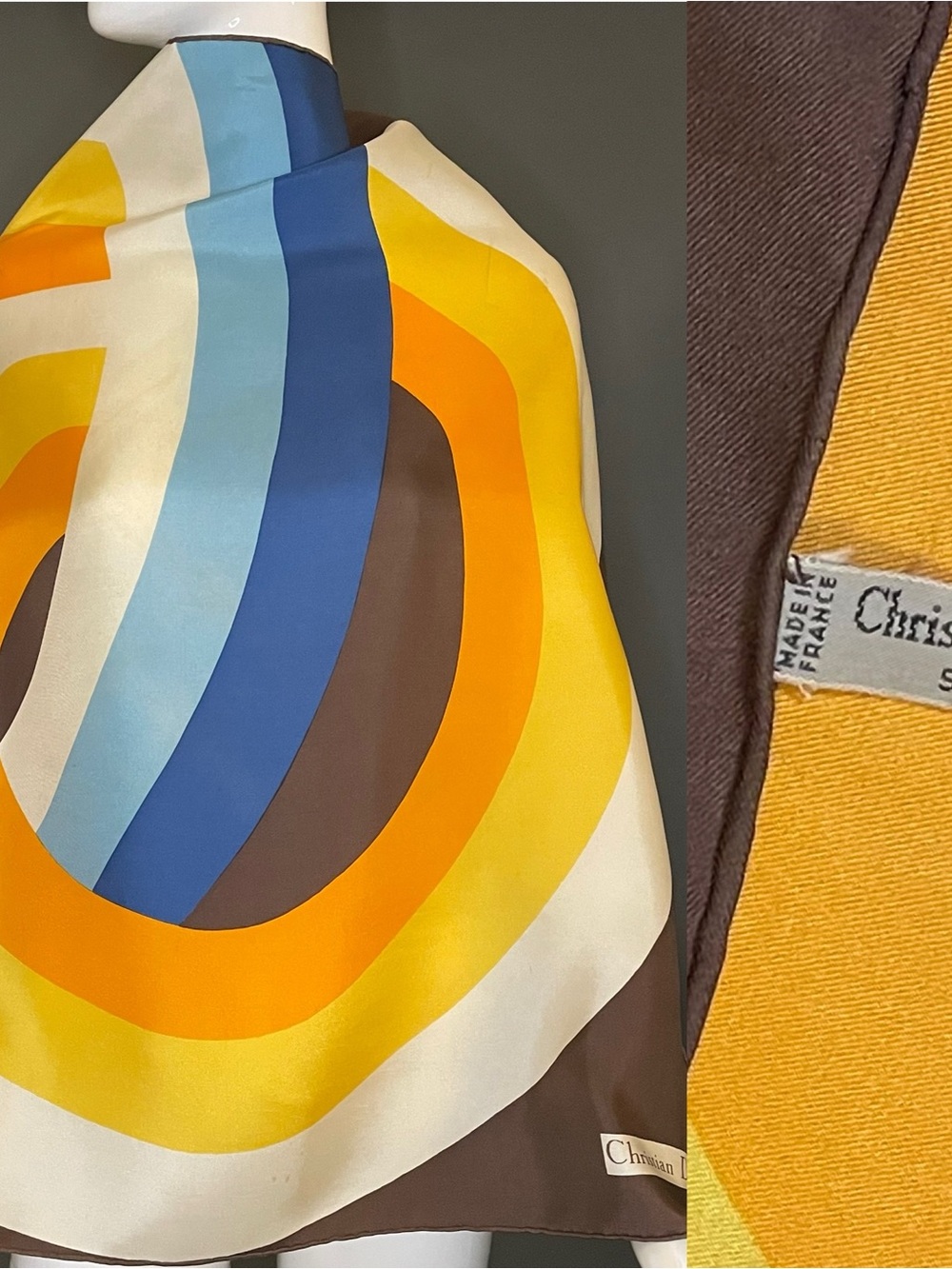 Gorg Vintage Christian Dior Silk Scarf 30 In Sq Fair Condition